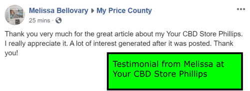 Testimonial from Melissa at Your CBD Store Phillips