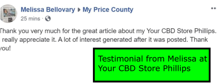 Testimonial from Melissa at Your CBD Store Phillips